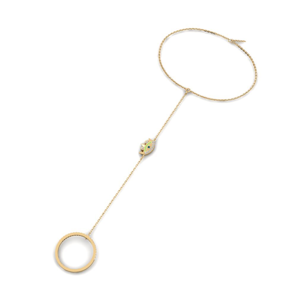 Diamante Azul Pulsera de dedo Belangaw