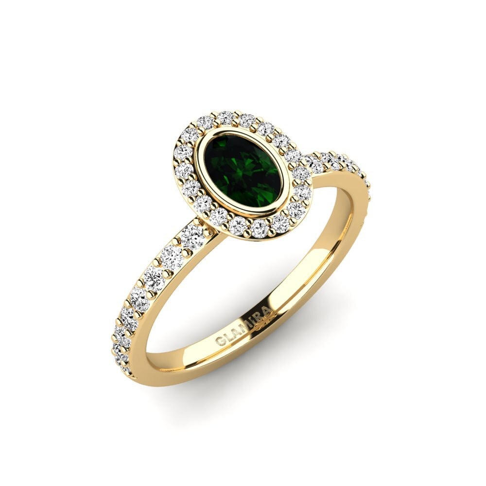 Green Tourmaline Engagement Ring Belfige