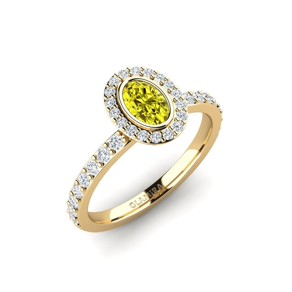 Diamante Amarillo Anillo de compromiso Belfige