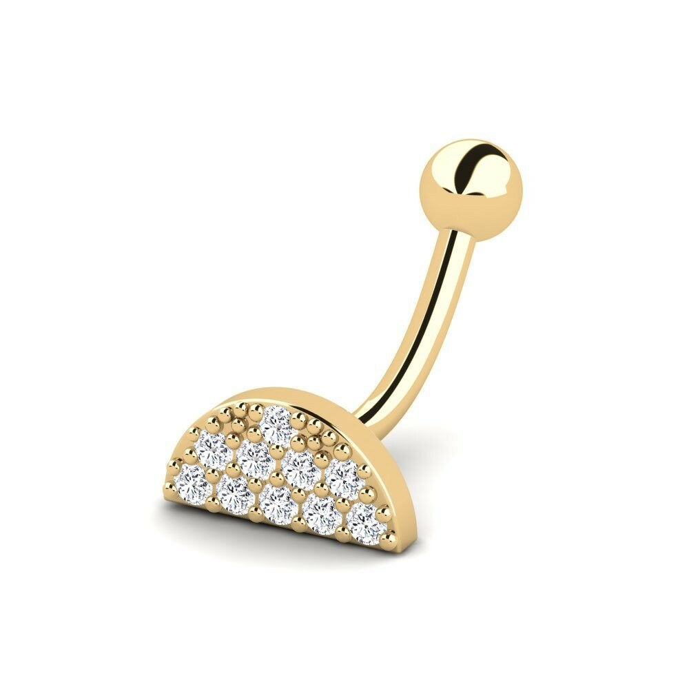 Cartilage Piercing De Oreja Belladonna Oro Amarillo 585 Cristal de Swarovski