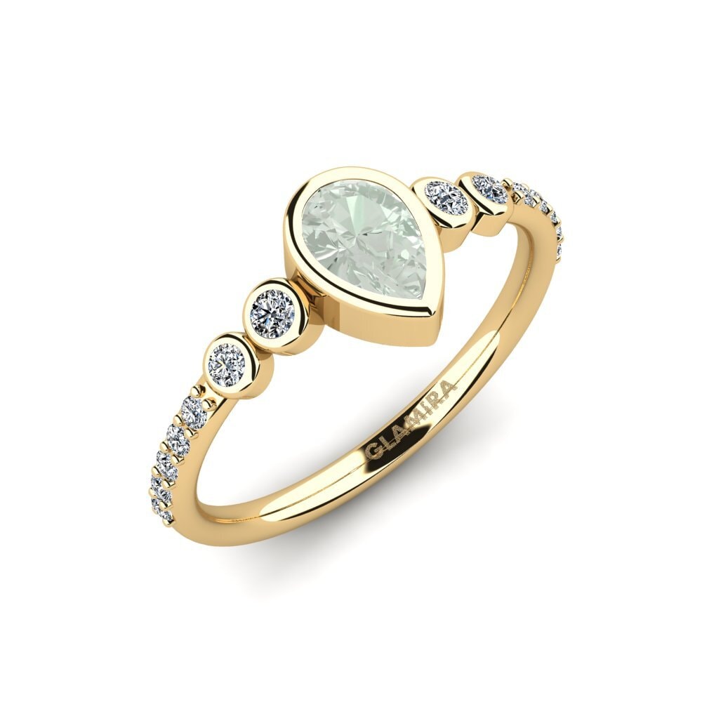 Green Amethyst Engagement Ring Belleda