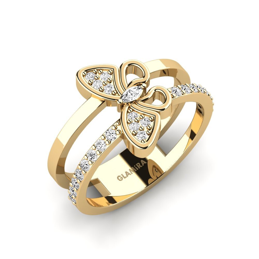 Or Jaune 9k Moissanite Bague Bellora