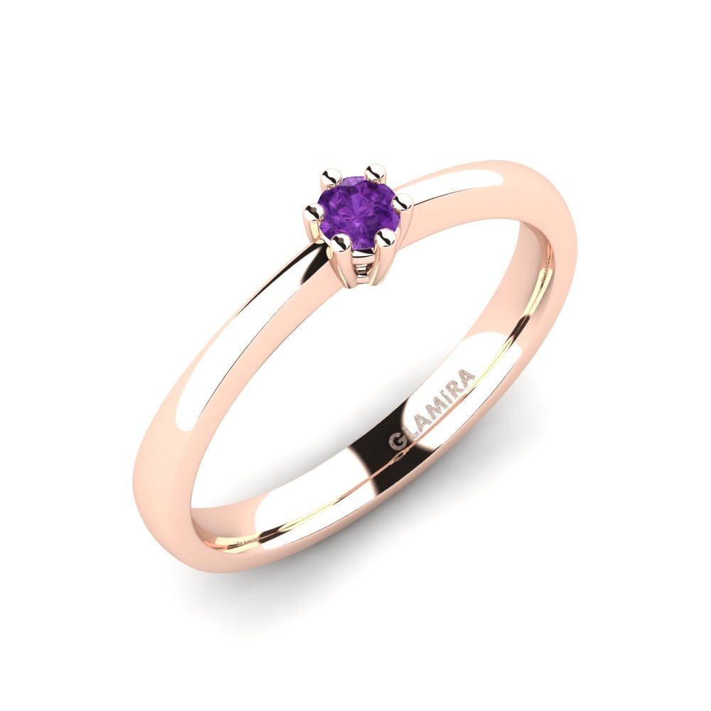 Rotgold 750 Amethyst Damenring Belva 0.1 crt