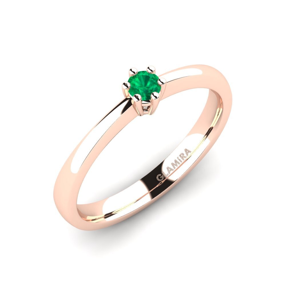 Rotgold 750 Smaragd Damenring Belva 0.1 crt