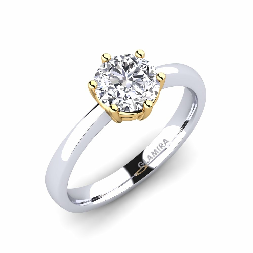 9k White & Yellow Gold Engagement Ring Belva 1.0 crt