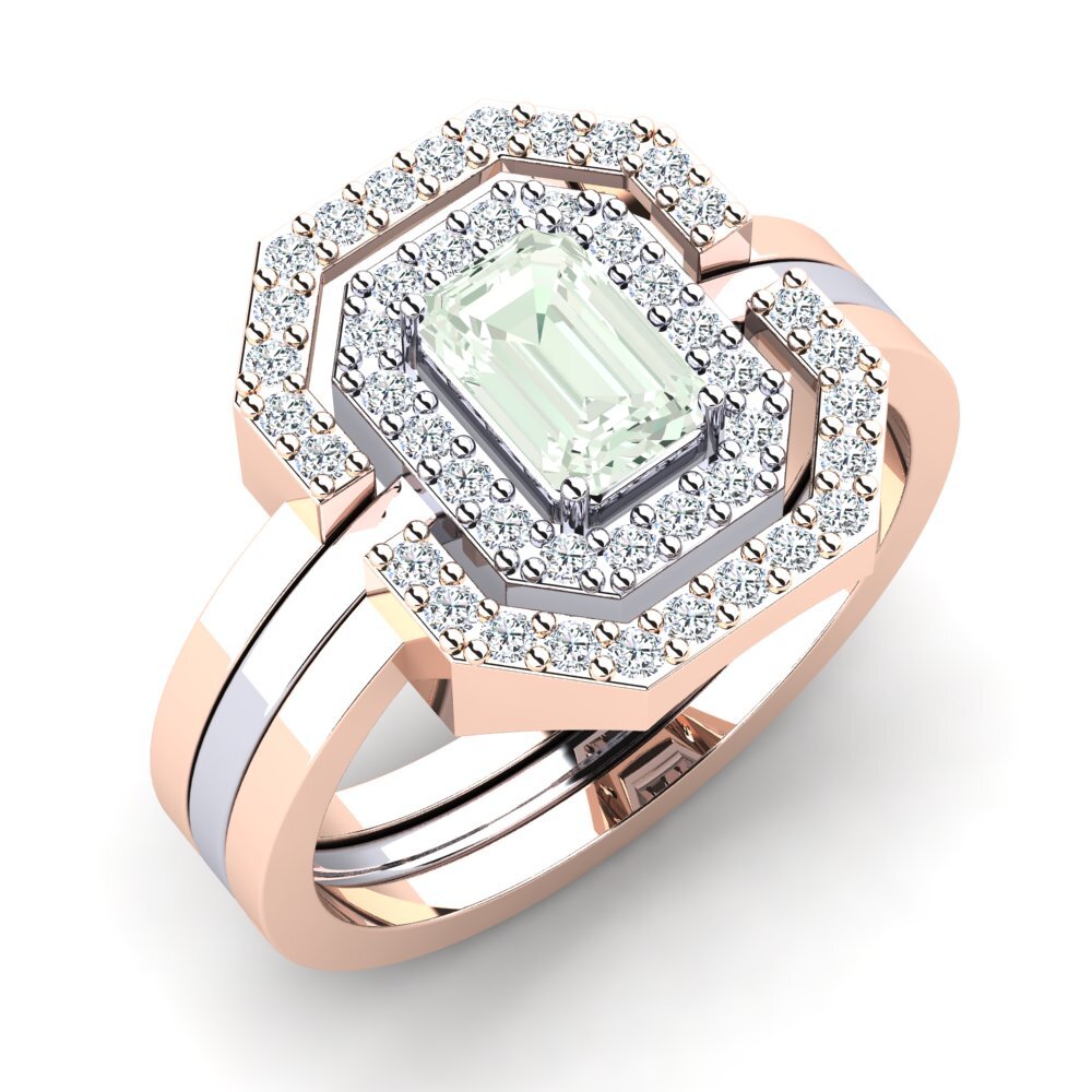 Green Amethyst Ring Belys SET