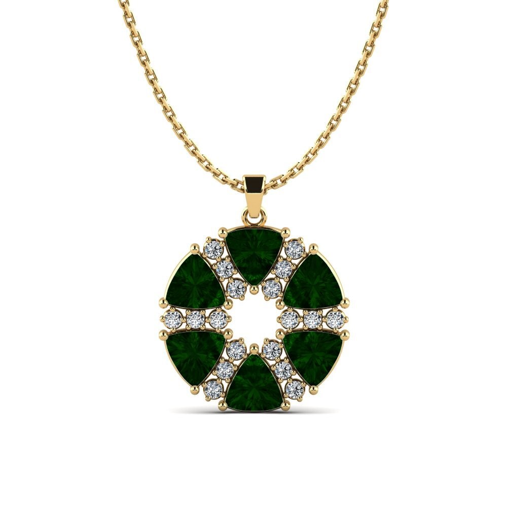 Trillion Green Tourmaline Women's Pendant Bemused