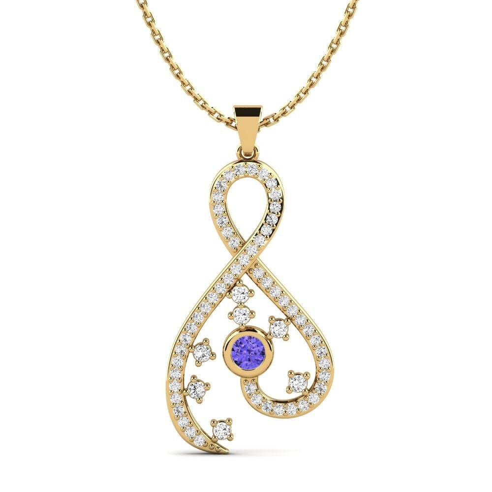 Gelbgold 585 Tansanit Damen anhänger Benedict