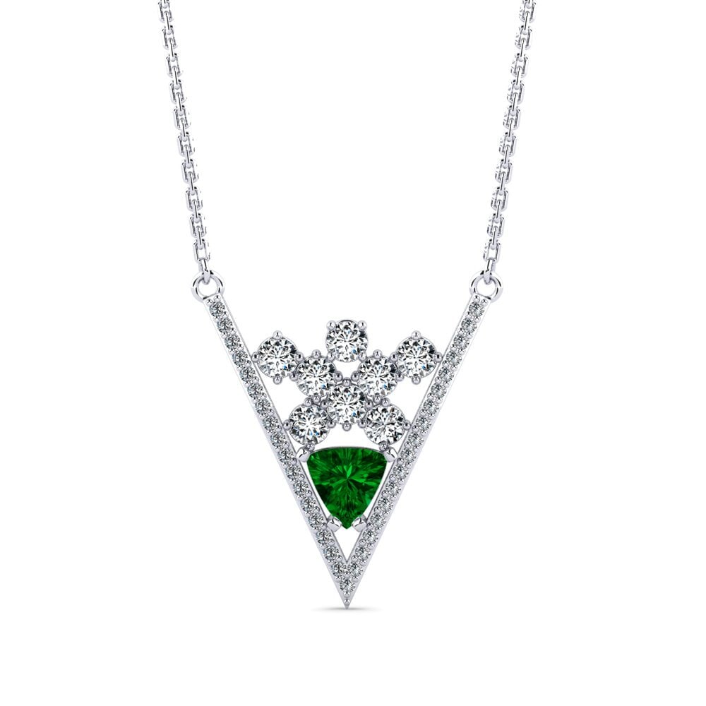 Trillion Green Zirconia Necklace Benneit