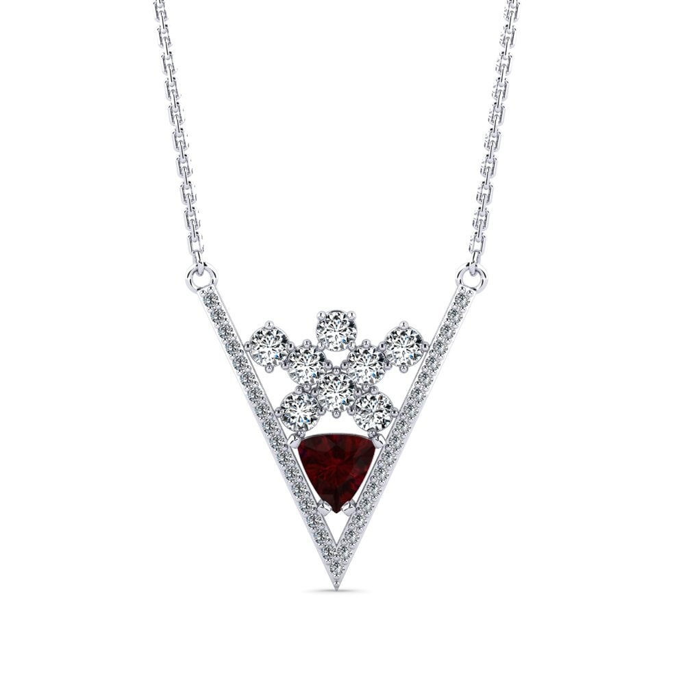 Trillion Garnet Women's Necklace Benneit