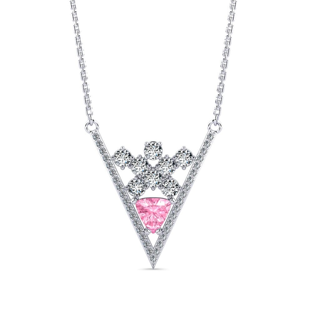 Trillion Pink Sapphire Necklace Benneit