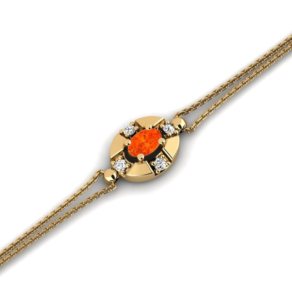 14k Oro Amarillo Ópalo Fuego Pulsera de Mujer Bennetaysa