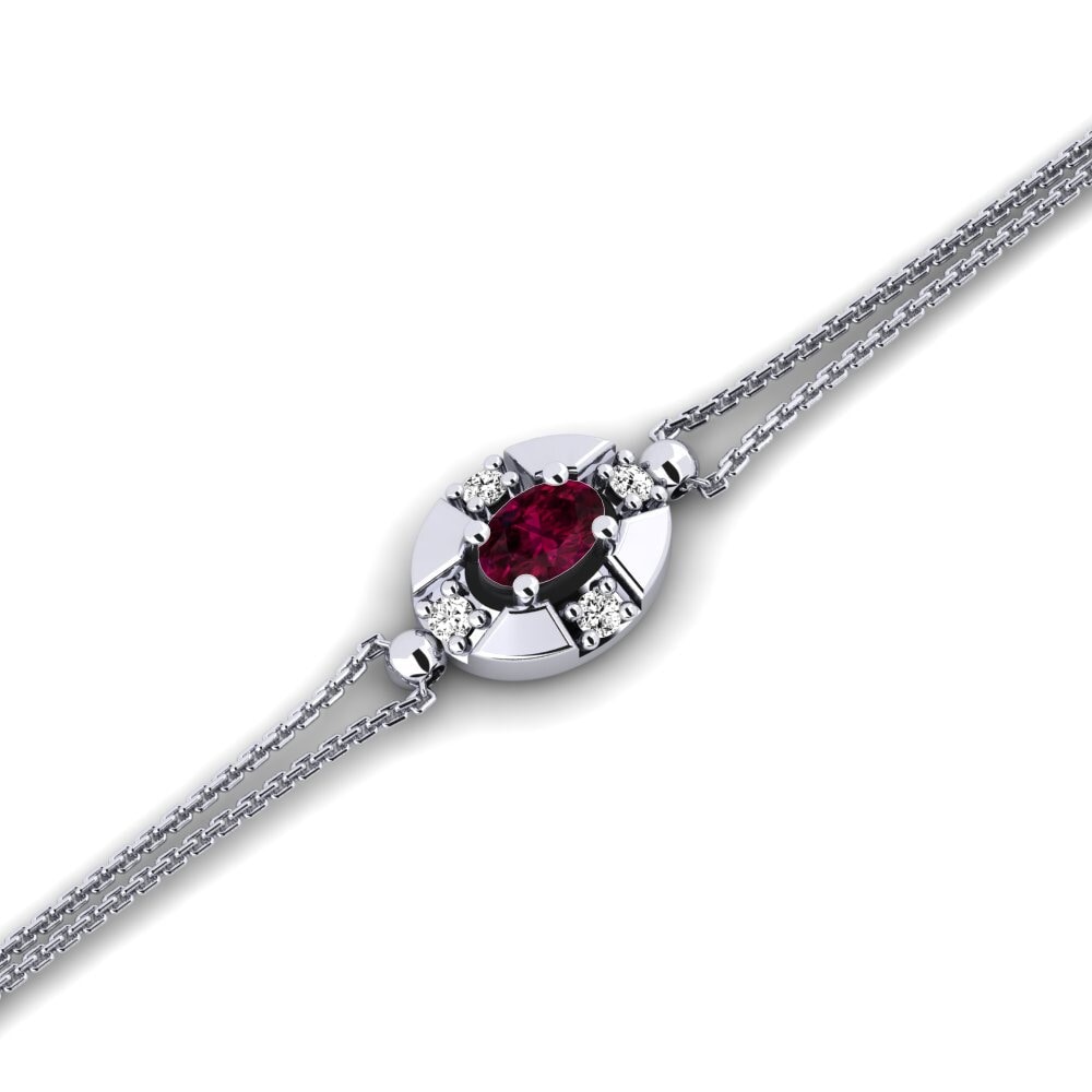 Oval Rhodolite Garnet Women's Bracelet Bennetaysa