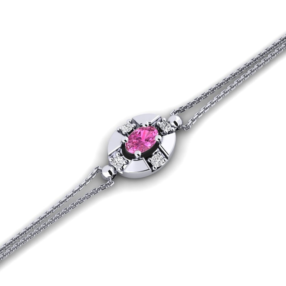 Oval Pink Topaz Women's Bracelet Bennetaysa