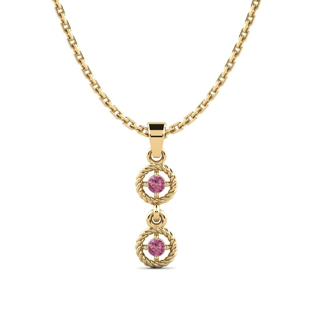 18k Oro Amarillo Granate Rhodolite Colgante de Mujer Benti