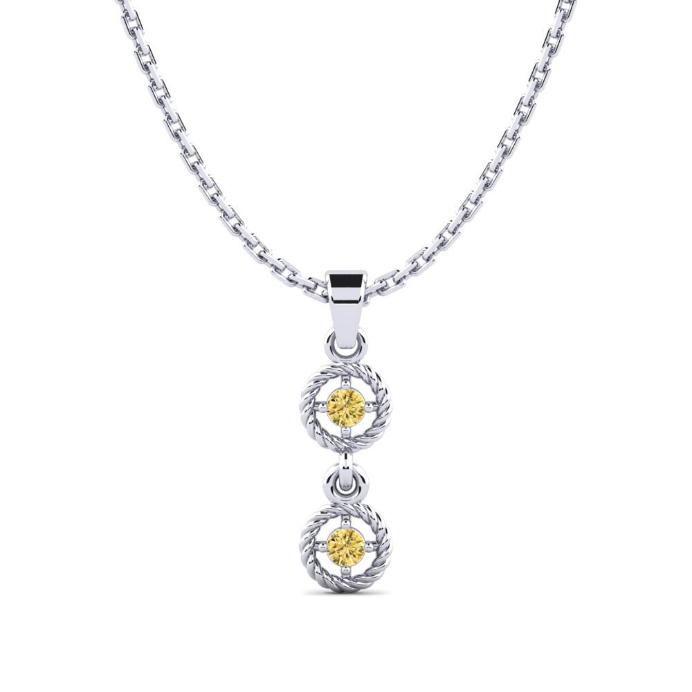 Paladio 950 Diamante Amarillo Colgante de Mujer Benti