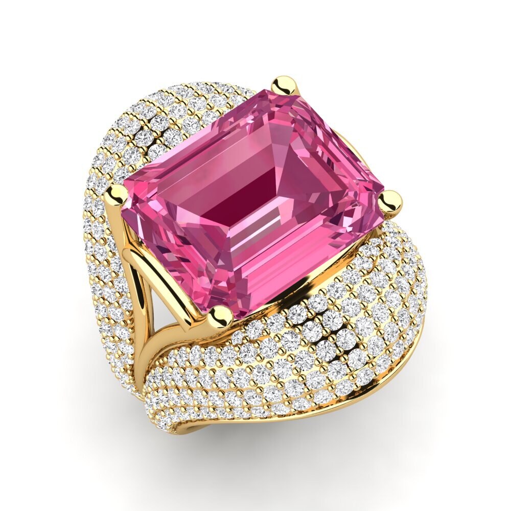 9ct Yellow Gold Pink Tourmaline Engagement Ring Benvolio