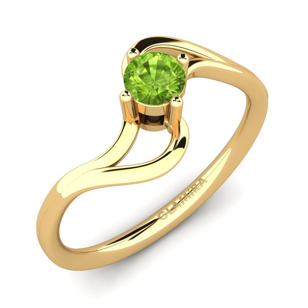 9k Oro Amarillo Peridoto Anillo de compromiso Berangaria