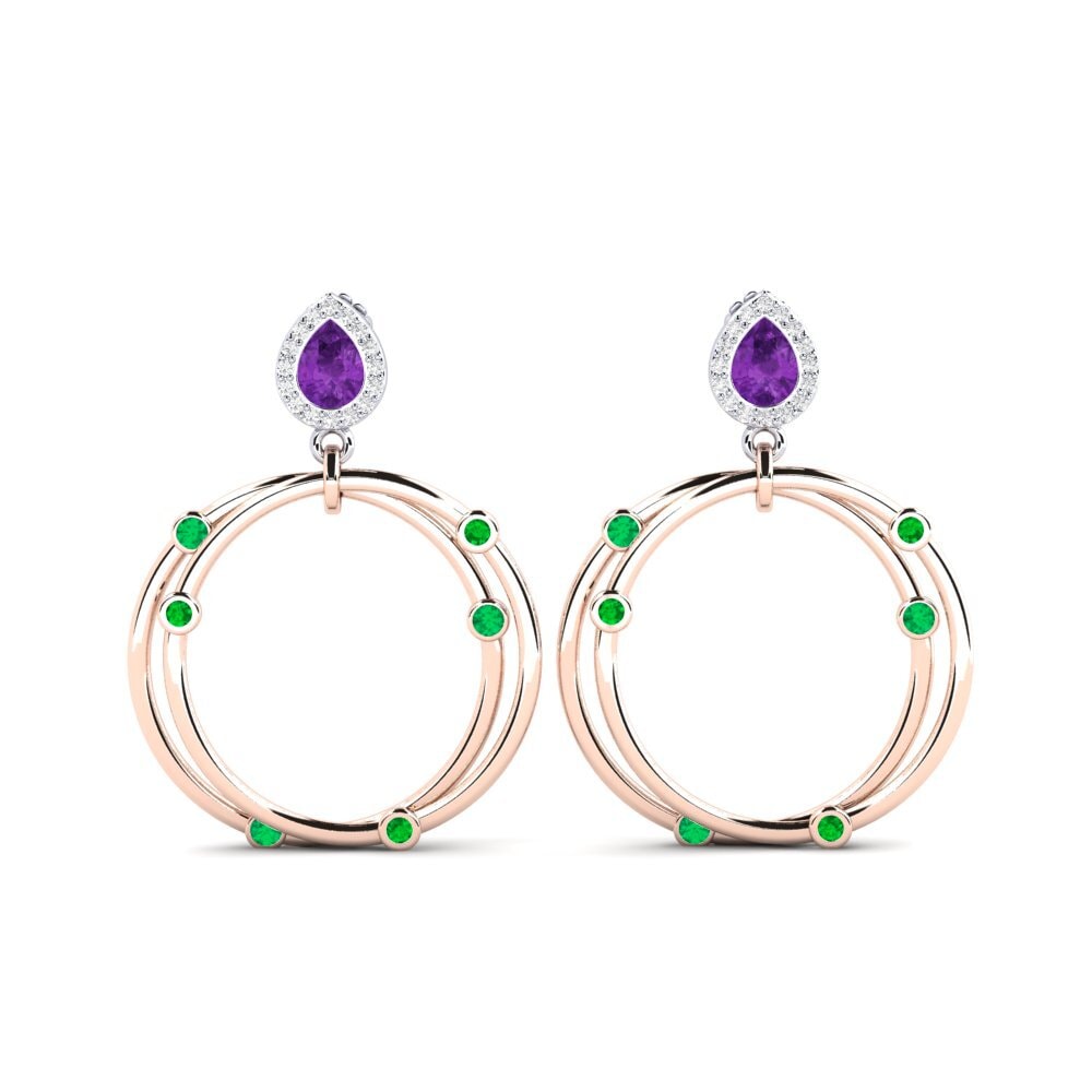 14k Rose & White Gold Amethyst SYLVIE Earring Berdea