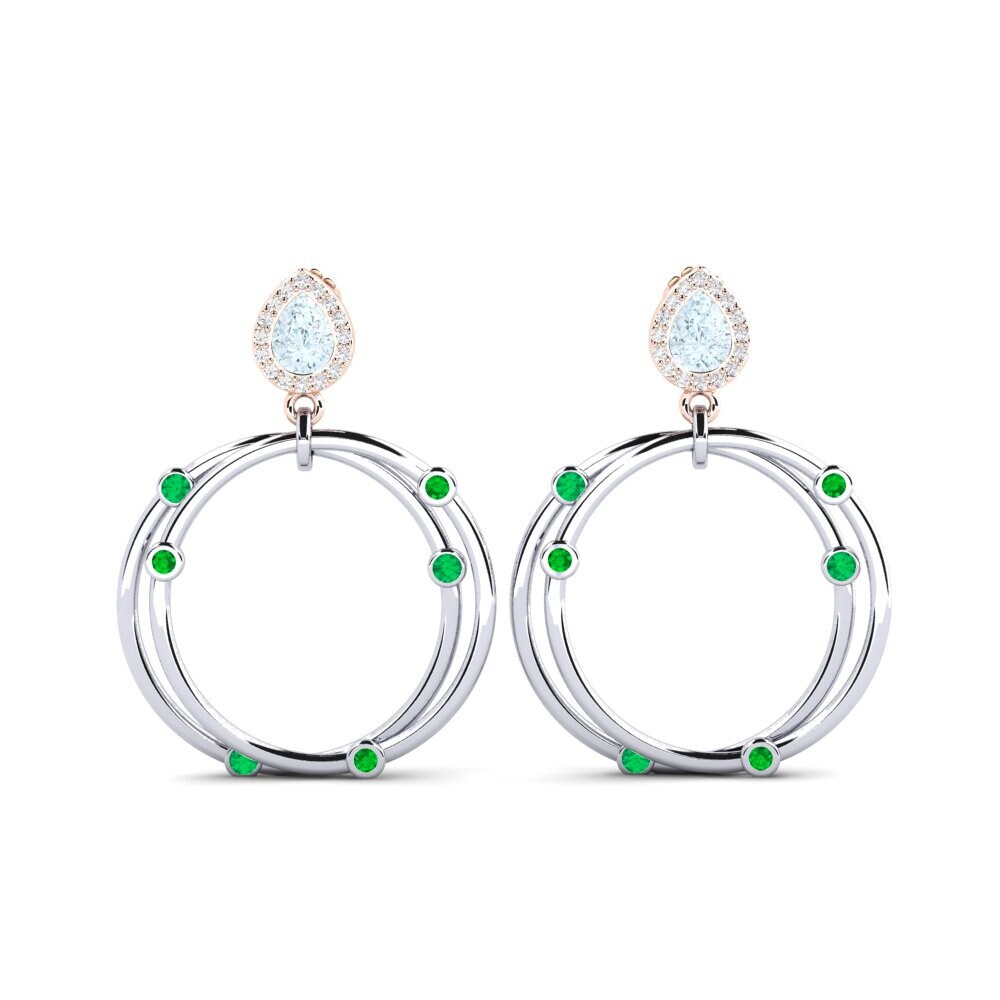 14ct White & Rose Gold Aquamarine SYLVIE Earring Berdea