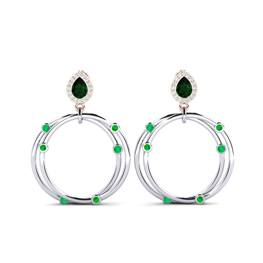 14k White & Rose Gold Green Tourmaline SYLVIE Earring Berdea