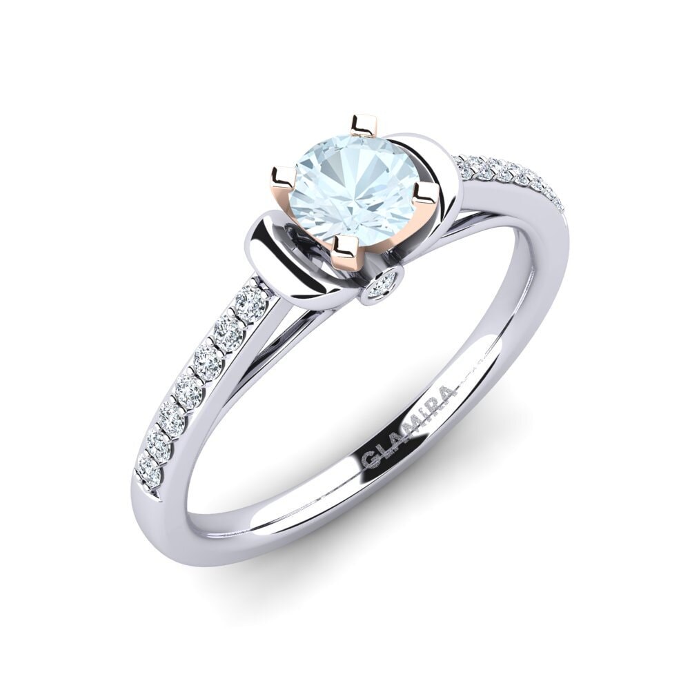 14ct White / Rose Gold Engagement Ring Berdina