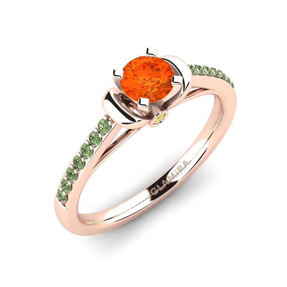 14ct Rose Gold Fire Opal Engagement Ring Berdina