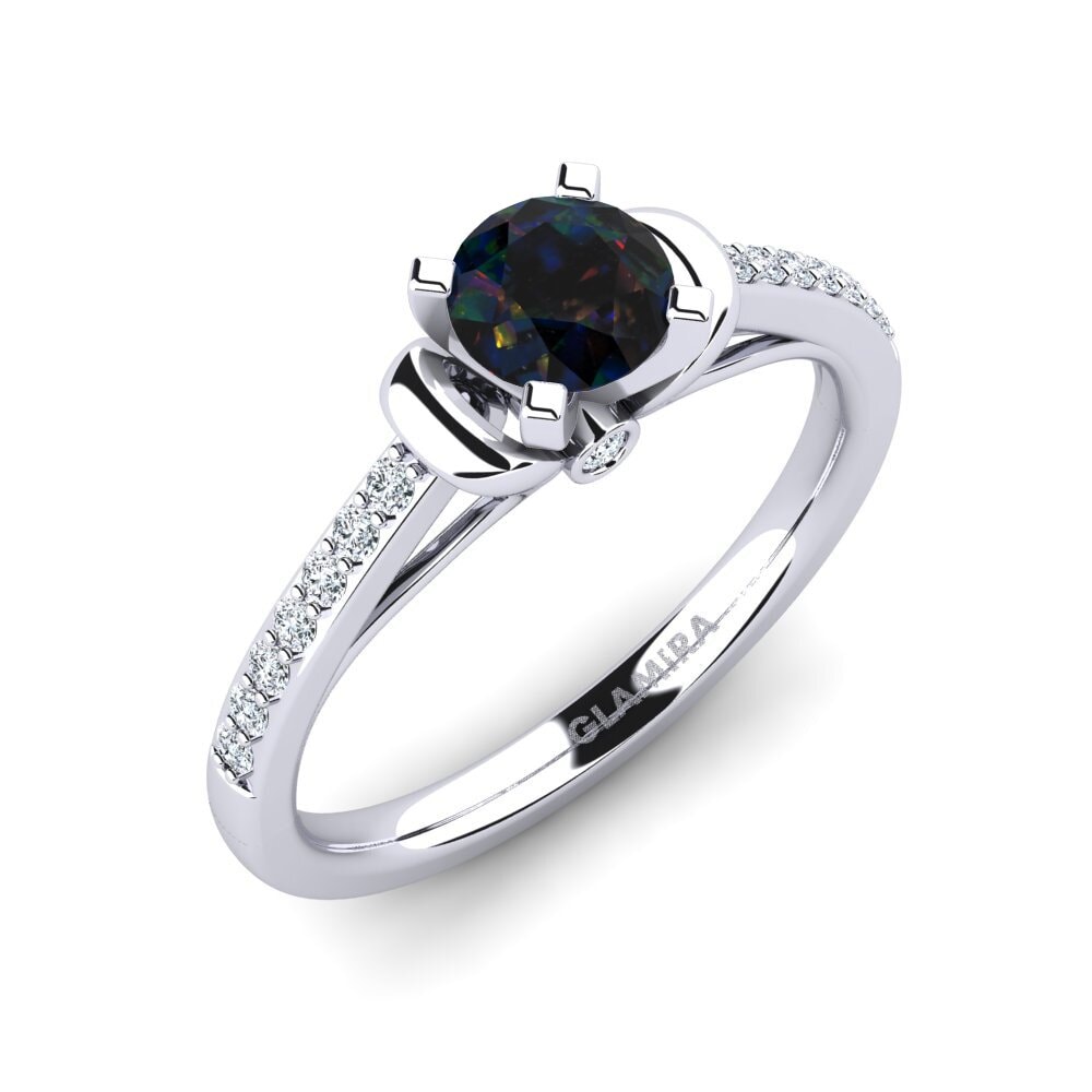 Black Opal Engagement Ring Berdina 0.5 crt