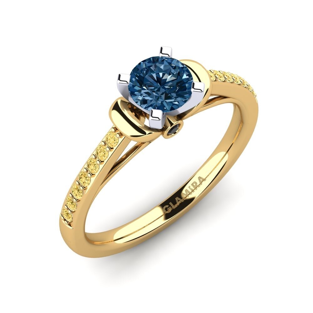 18k Oro Amarillo & Blanco Anillo de compromiso Berdina 0.5 crt