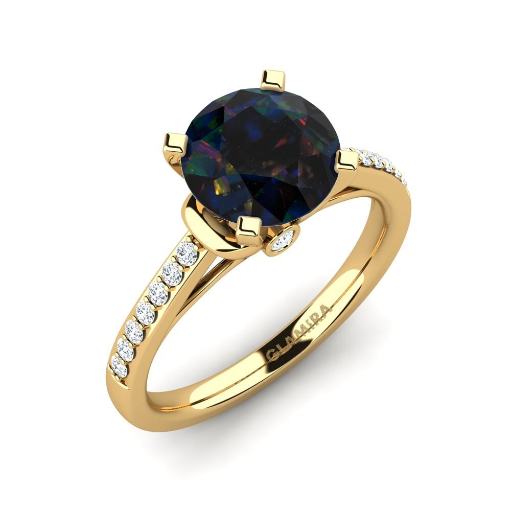 Black Opal Engagement Ring Berdina 2.0 crt