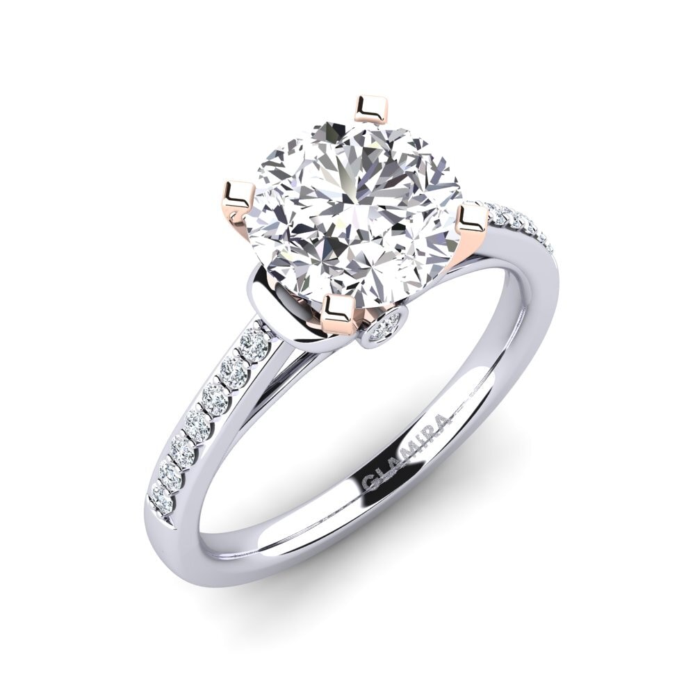 14k Oro Blanco & Rosa Anillo de compromiso Berdina 2.0 crt