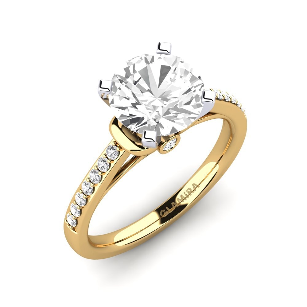 14ct Yellow / White Gold White sapphire Engagement Ring Berdina 2.0 crt