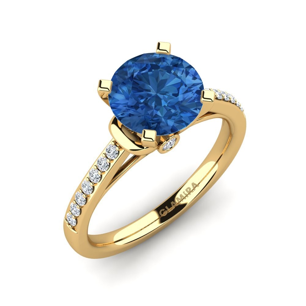 Dark Blue Zirconia Engagement Ring Berdina 2.0 crt