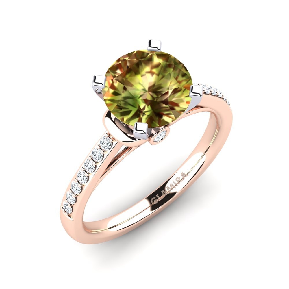 14ct Rose / White Gold Sultan Stone Engagement Ring Berdina 2.0 crt