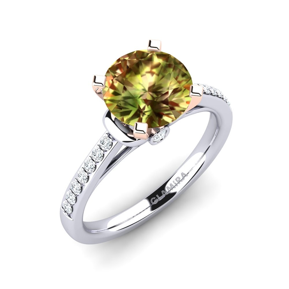 14ct White / Rose Gold Sultan Stone Engagement Ring Berdina 2.0 crt