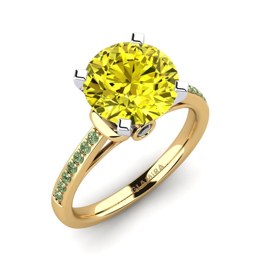 18k Oro Amarillo & Blanco Anillo de compromiso Berdina 3.0 crt