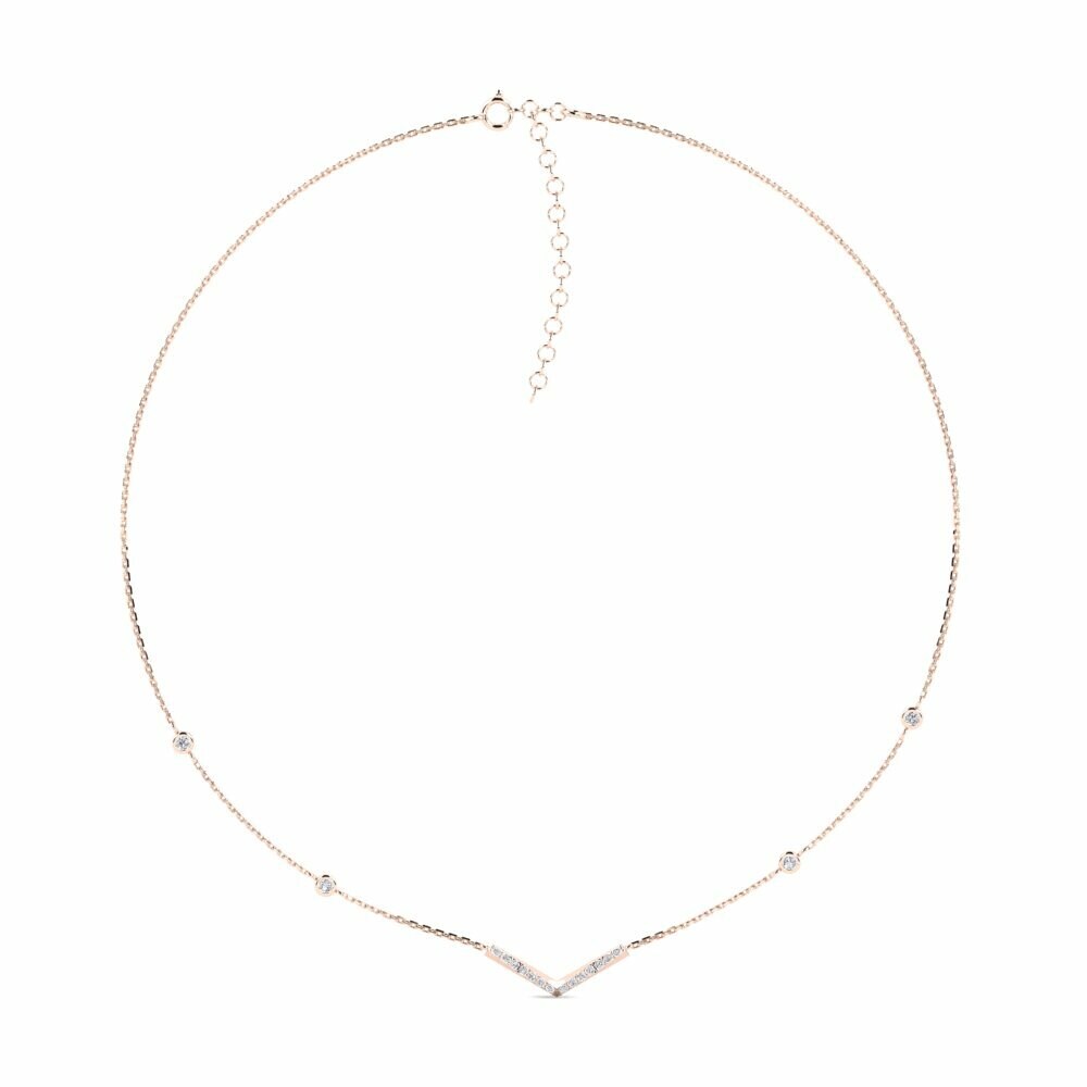Vàng Hồng 18K Kim Cương Nhân Tạo Dây chuyền choker nữ Bereum