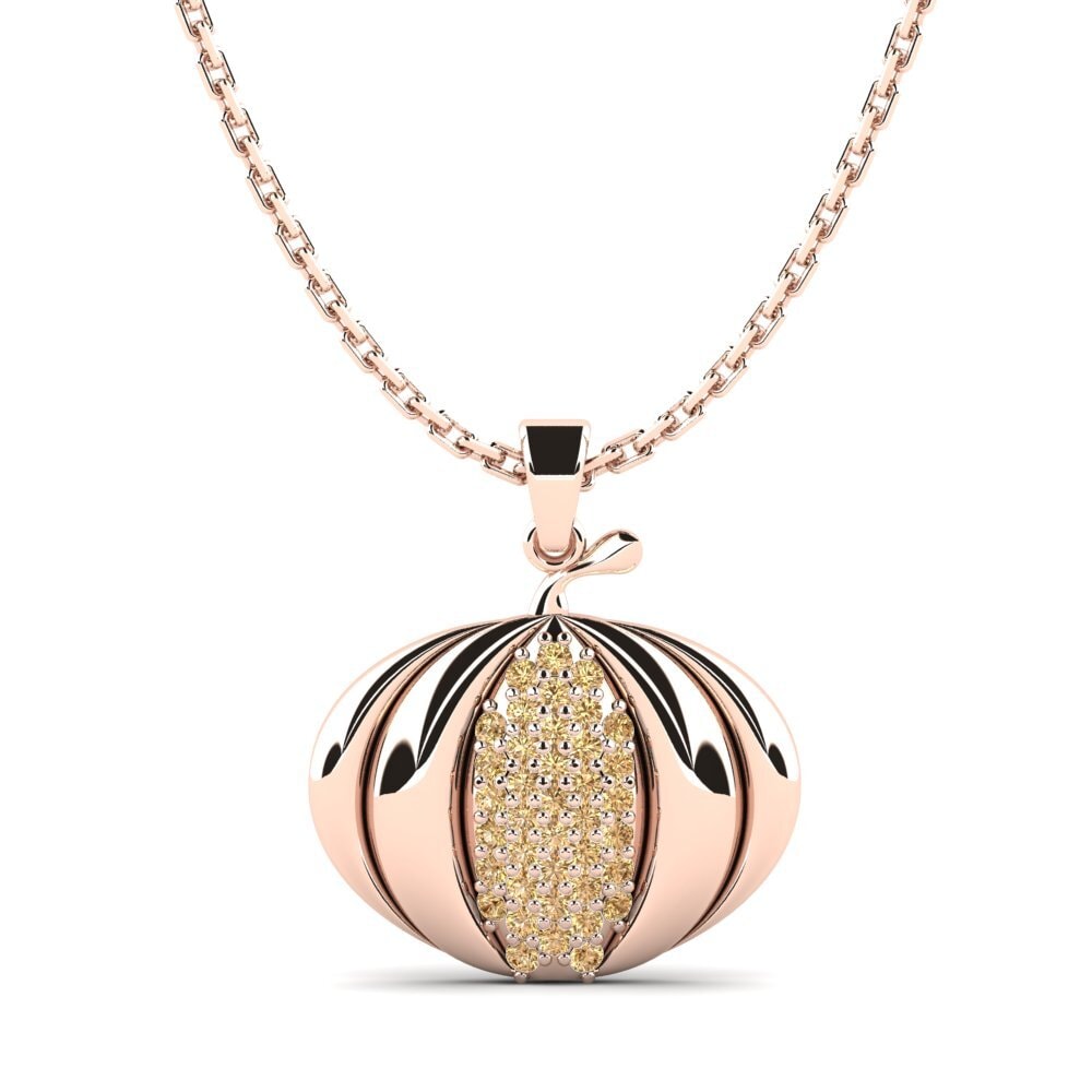 14ct Rose Gold Brown Diamond Kid's Pendant Berezi