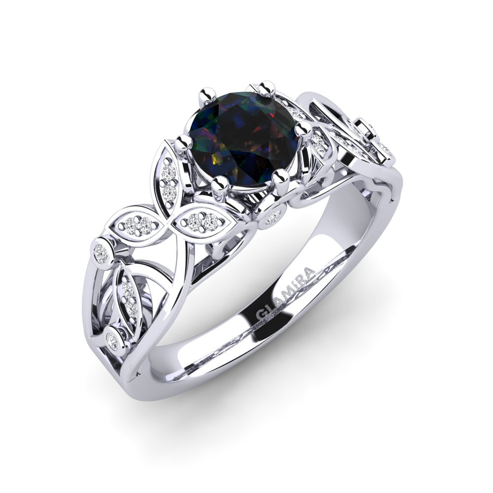 Black Opal Engagement Ring Bergette