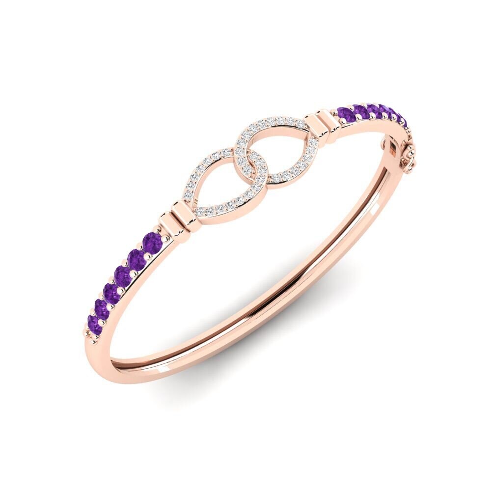 14k Rose Gold Amethyst SYLVIE Bangle Berharga