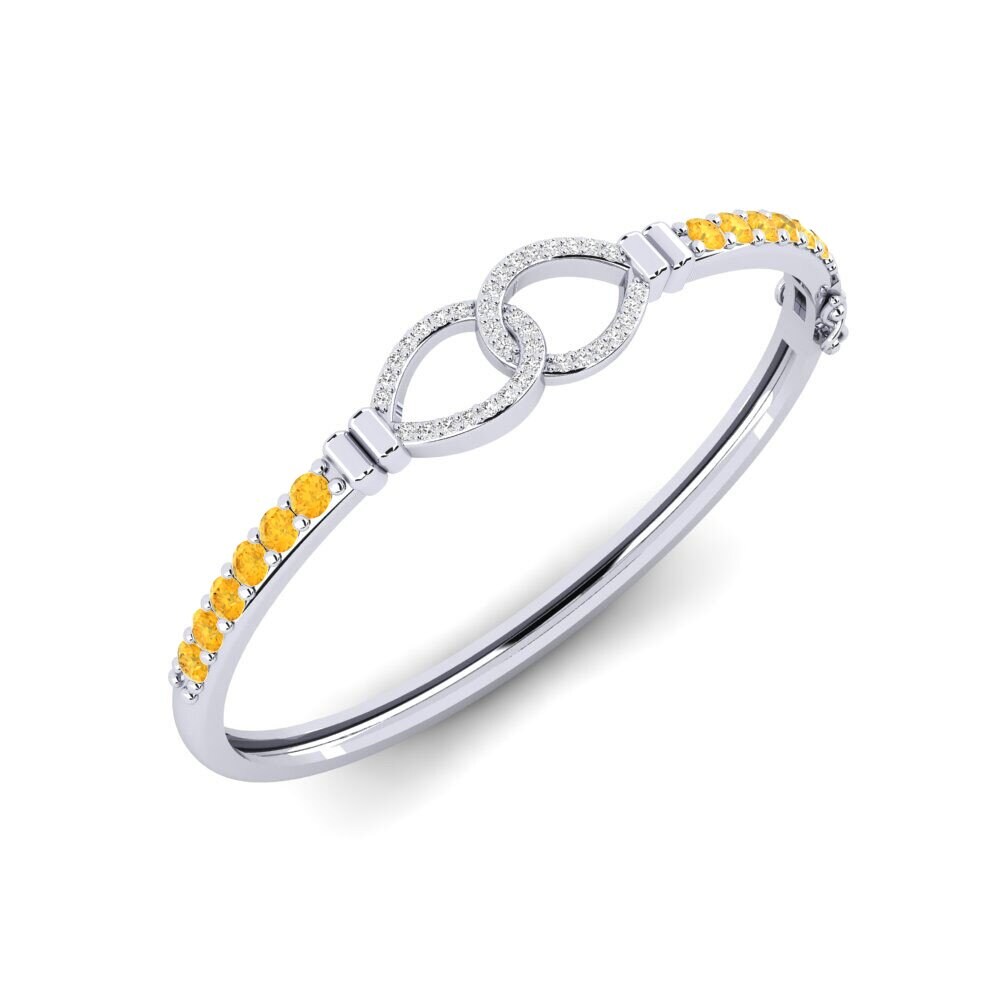 18k White Gold Citrine SYLVIE Bangle Berharga