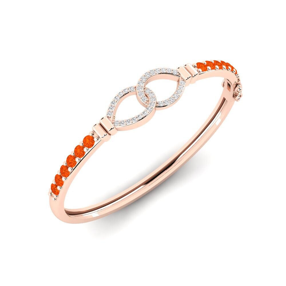 14k Rose Gold Fire-Opal SYLVIE Bangle Berharga