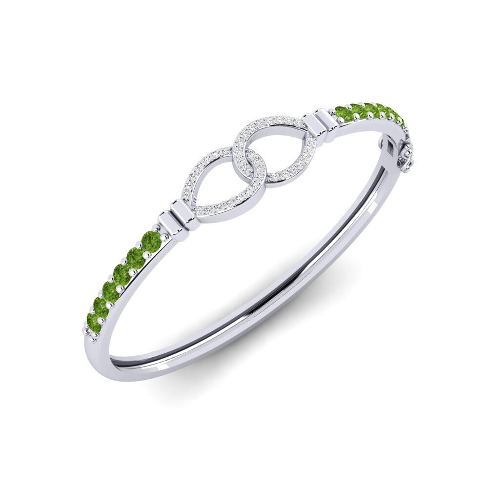 9ct White Gold Peridot SYLVIE Bangle Berharga