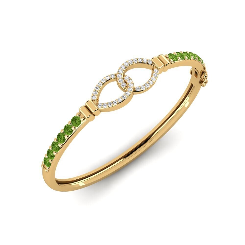 14ct Yellow Gold Peridot SYLVIE Bangle Berharga