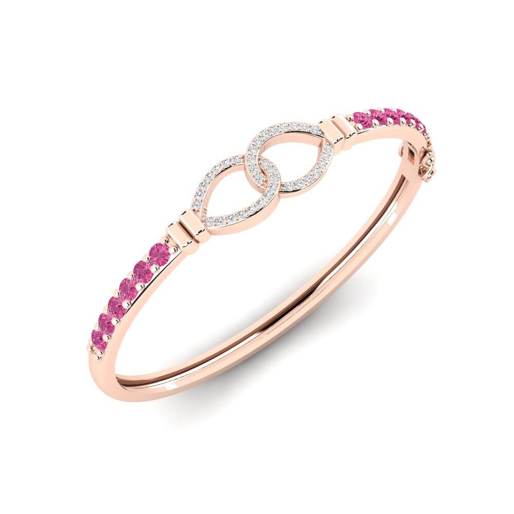 14k Rose Gold Pink Tourmaline SYLVIE Bangle Berharga