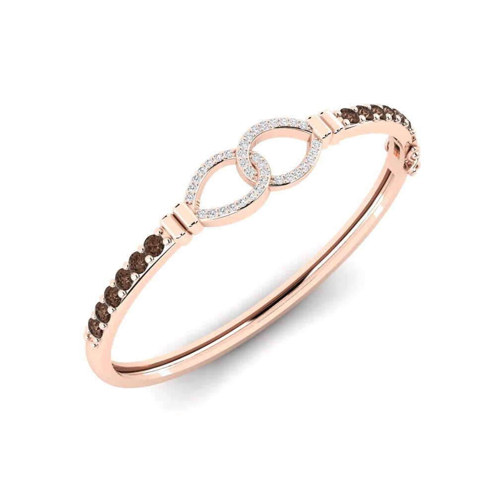 14k Rose Gold Smoky Quartz SYLVIE Bangle Berharga