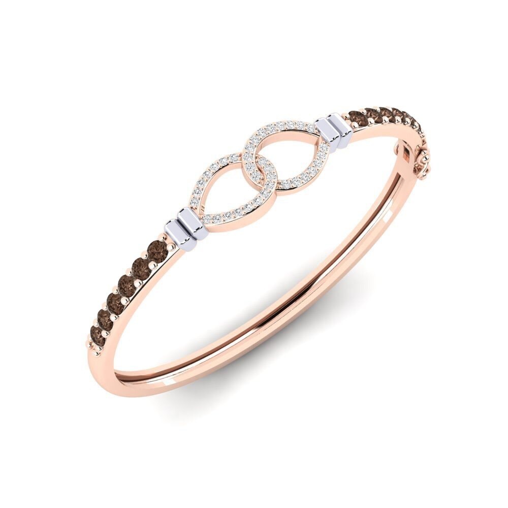 14k Rose & White Gold Smoky Quartz SYLVIE Bangle Berharga