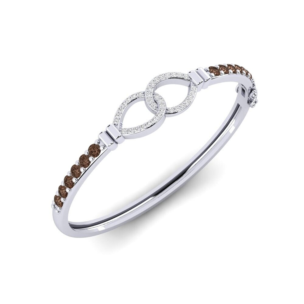 18k White Gold Smoky Quartz SYLVIE Bangle Berharga