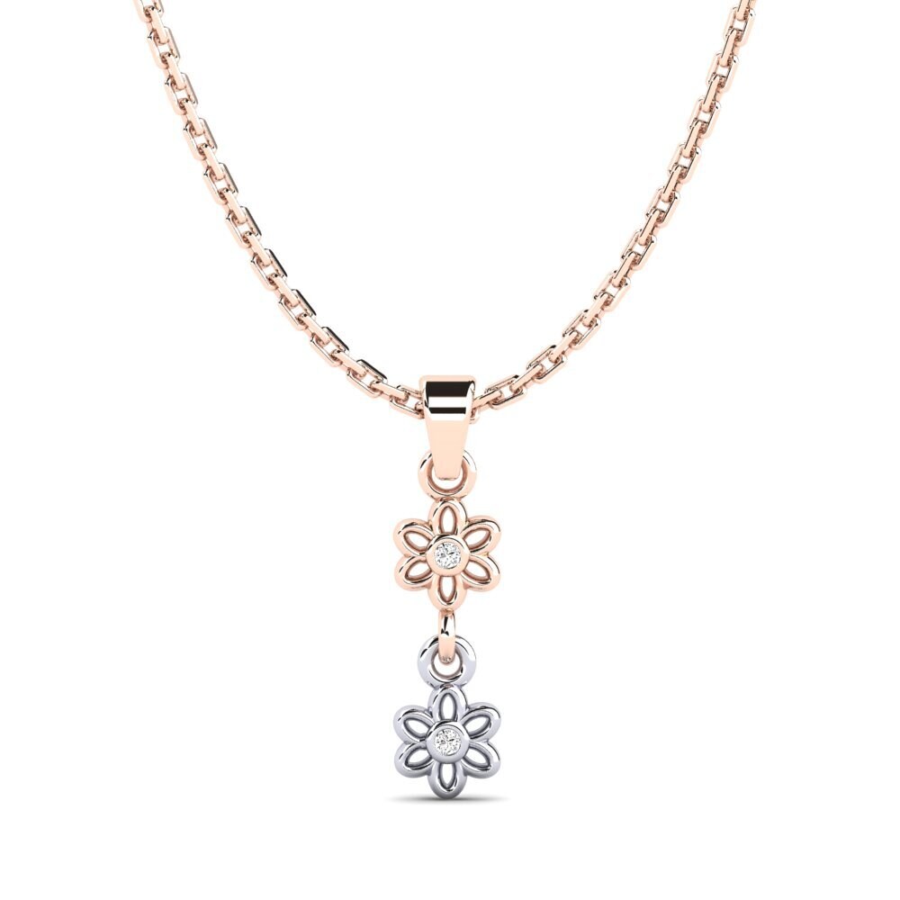 18k Oro Rosa & Blanco Moissanita Colgante de Mujer Berhyme