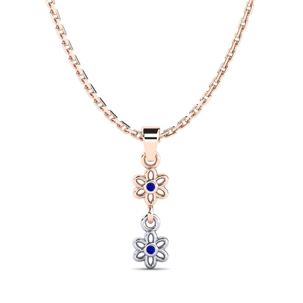 9k Oro Rosa & Blanco Zafiro Colgante de Mujer Berhyme